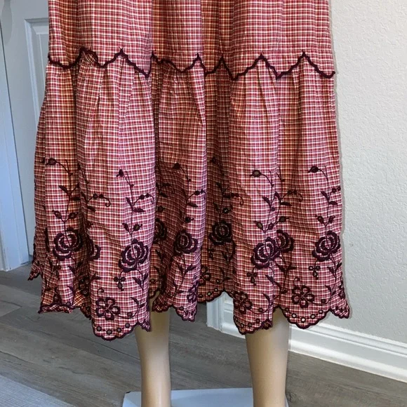 Madewell Embroidered Bubble-Sleeve Midi Dress Size 4 - Picture 12 of 17